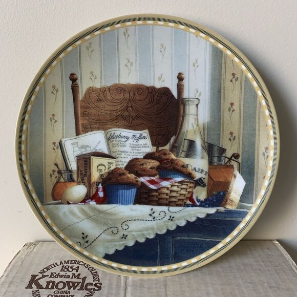 Knowles Blueberry Muffins Collector Plate Old-Fashioned Favorites #2 Weber - Picture 1 of 12